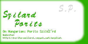 szilard porits business card